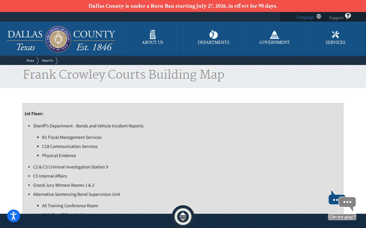 Frank Crowley Courts Building Dallas County criminal records directory