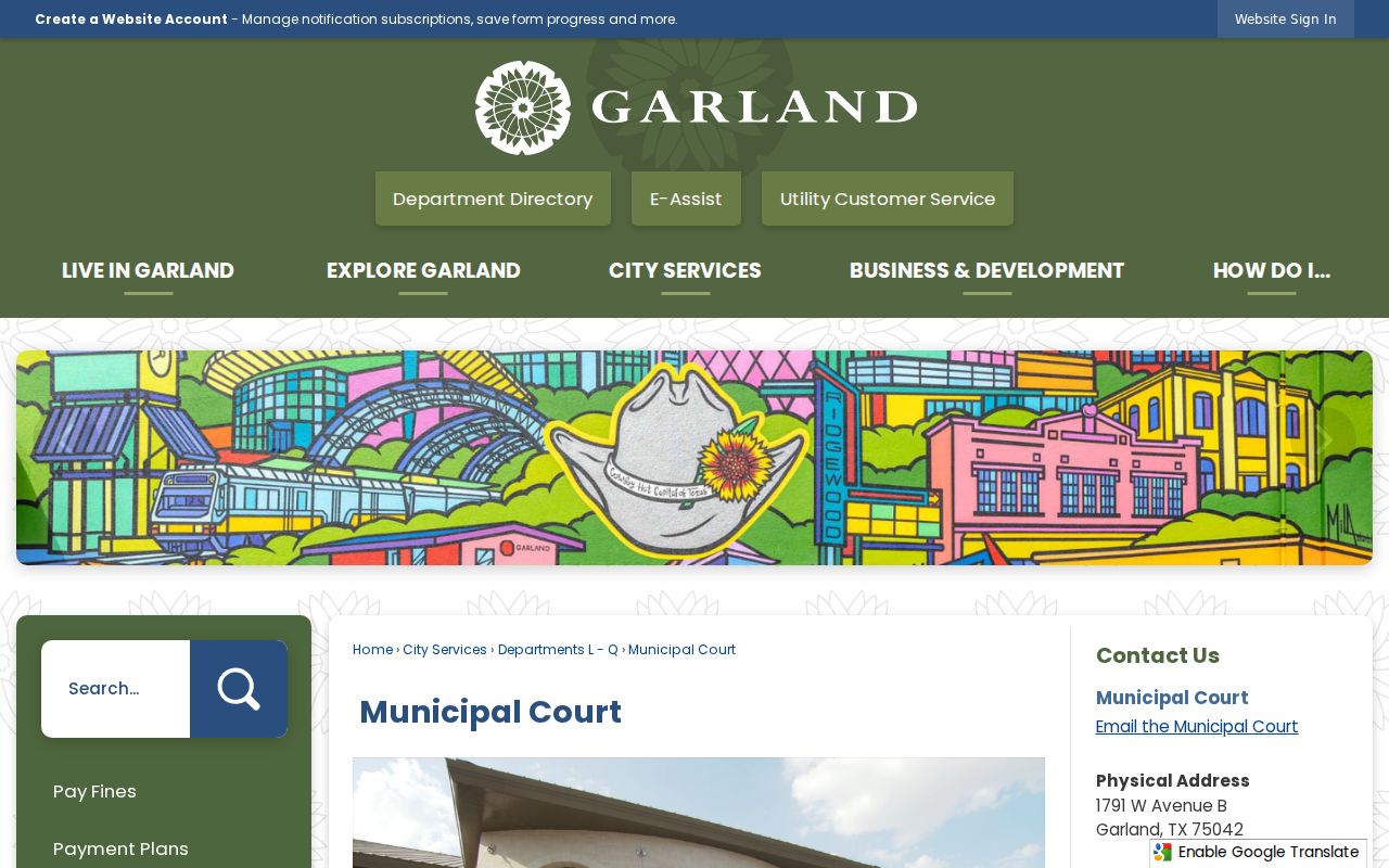 Garland criminal history Brad Neighbor Municipal Court page